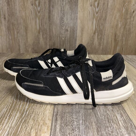 Adidas Retrorun EH1859 Womens US Size 9.5 Black White Running Sneaker Shoes - Picture 5 of 10